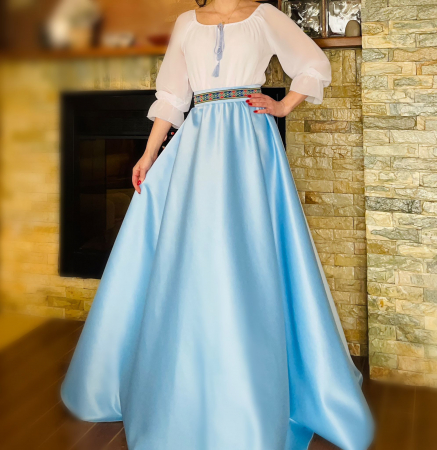 Rochie stilizata cu motive traditionale lunga Margareta 2 [1]