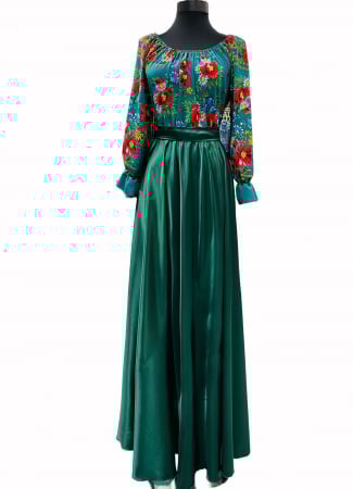 Rochie stilizata cu motive traditionale lunga Anisia [2]