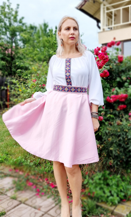 Rochie stilizata cu motive traditionale Margareta [5]