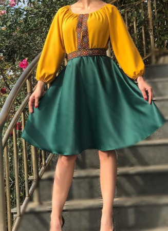 Rochii Elegante - Rochie stilizata cu motive traditionale Margareta