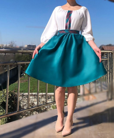 Rochie stilizata cu motive traditionale Margareta [1]