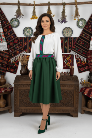 Rochii Elegante - Rochie stilizata cu motive traditionale Margareta