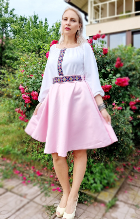 Rochie stilizata cu motive traditionale Margareta [4]