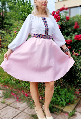 Rochie stilizata cu motive traditionale Margareta [2]