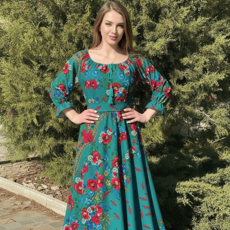 Rochii Elegante - Rochie stilizata cu motive traditionale Sanziana 4