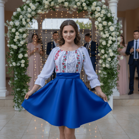 Rochii Elegante - Rochie stilizata cu motive traditionale Simina