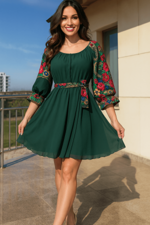 Rochii Elegante - Rochie stilizata cu motive traditionale Viorela 2