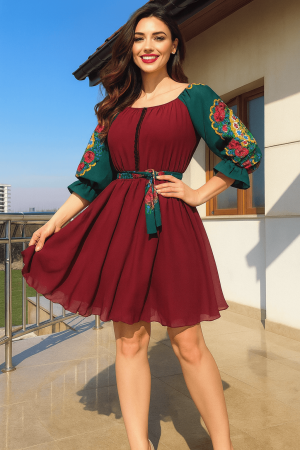 Rochii Elegante - Rochie stilizata cu motive traditionale Viorela 2