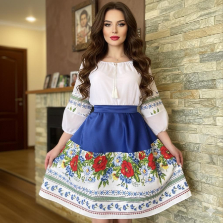 Rochie stilizata cu motive traditionale Zenovia [0]