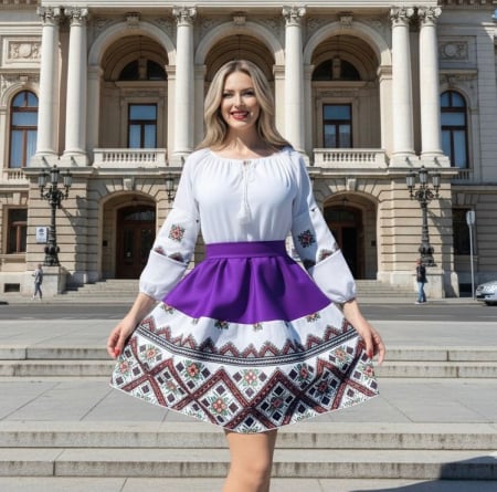 Елегантни рокли - Rochie stilizata cu motive traditionale Zenovia 2