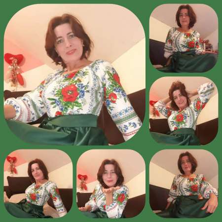 Елегантни рокли - Rochie stilizata traditional asimetica cu maci
