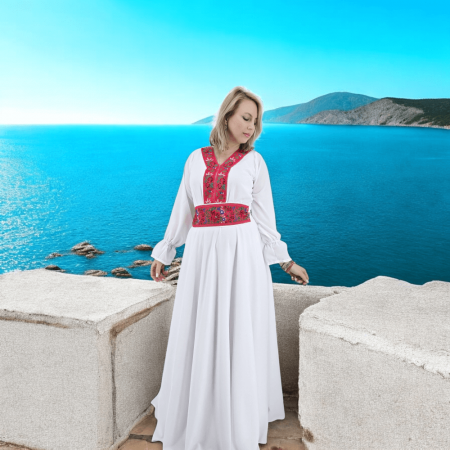 Rochie alba stilizata traditional Afroditha [1]