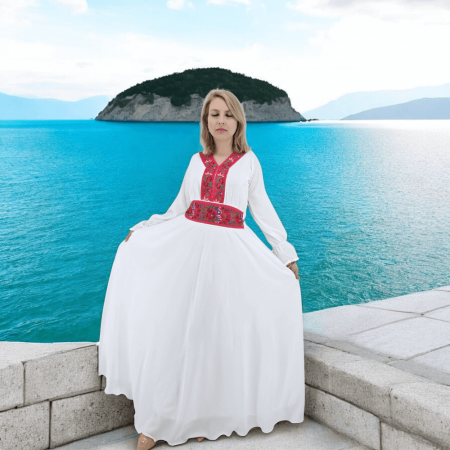 Rochie alba stilizata traditional Afroditha [5]