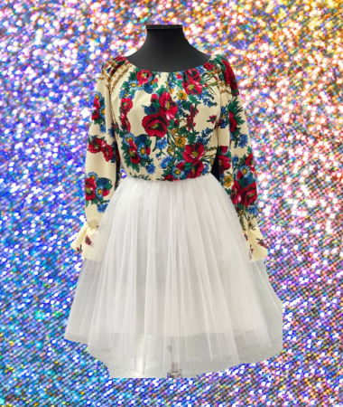 Rochii Elegante - Rochie stilizata traditional cu tulle