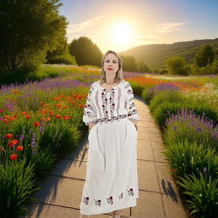 Рокли с бродерия - Елегантна рокля с бродерия Amedea