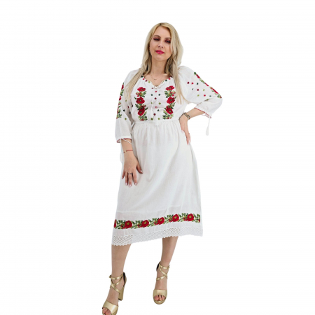 Rochie Traditionala cu borderie Maci 3 [3]