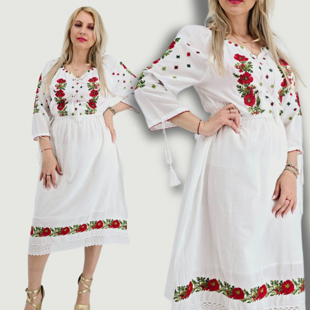 Rochii traditionale - Rochie Traditionala cu borderie Maci 3