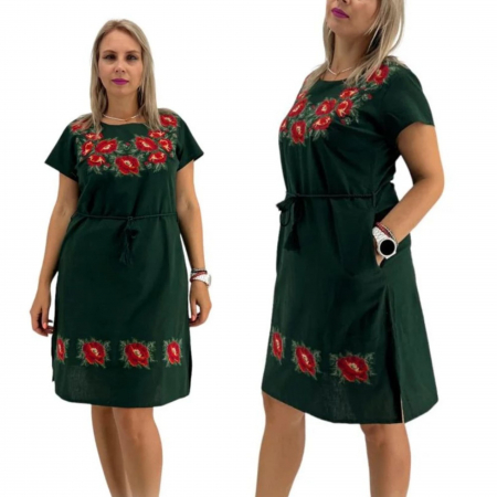 Рокли с бродерия - Rochie Traditionala cu broderie Iris 3