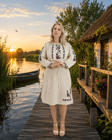 Rochii traditionale - Rochie Traditionala cu broderie Iris 6