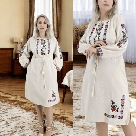 Рокли с бродерия - Rochie Traditionala cu broderie Iris 6