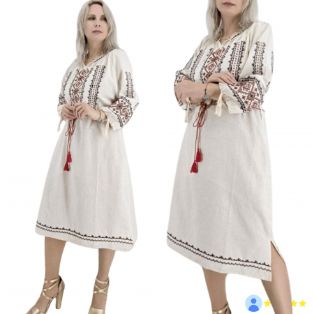 Рокли с бродерия - Rochie Traditionala cu broderie Iris 7