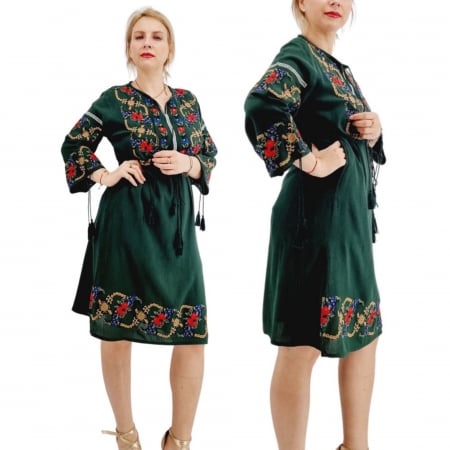 Рокли с бродерия - Rochie Traditionala cu broderie Lidia
