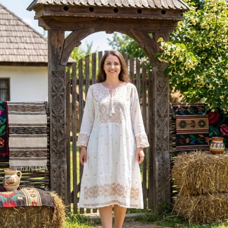 Rochii traditionale - Rochie Traditionala cu broderie Melania 5