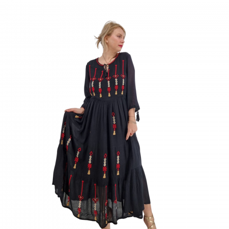 Рокли с бродерия - Rochie Traditionala cu broderie Sonora