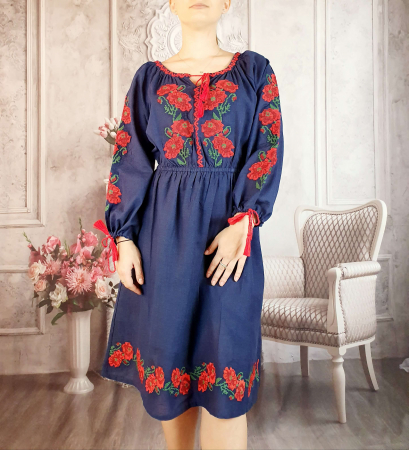 Rochii traditionale - Rochie Traditionala cu Maci 4