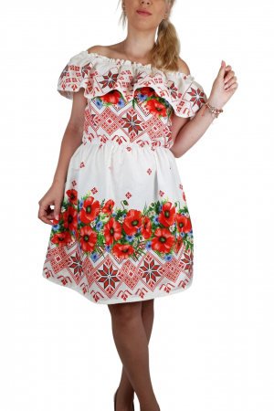 Rochii Elegante - Rochie Traditionala cu maci 8
