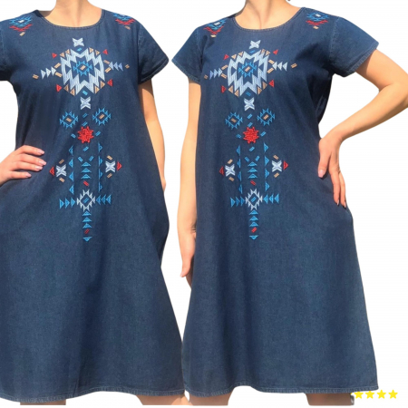 Rochie Traditionala din denim Sanda [2]