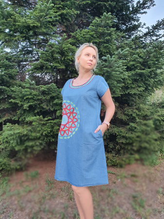 Rochie Traditionala din denim Sanda 28 [1]