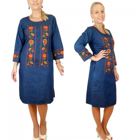 Rochie Traditionala din denim Sanda 36 [9]