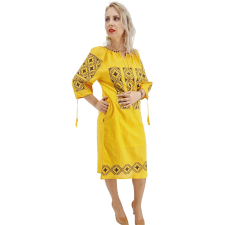 Рокли с бродерия - Rochie Traditionala Elodia