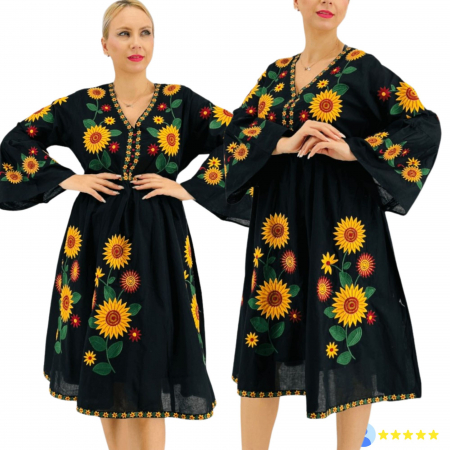 Рокли с бродерия - Rochie Traditionala Felicia