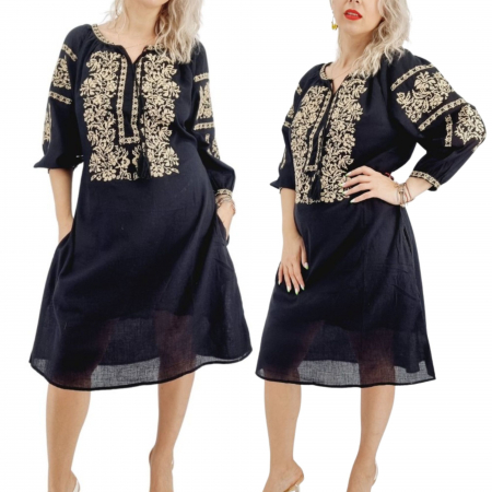 Рокли с бродерия - Rochie Traditionala Petronela