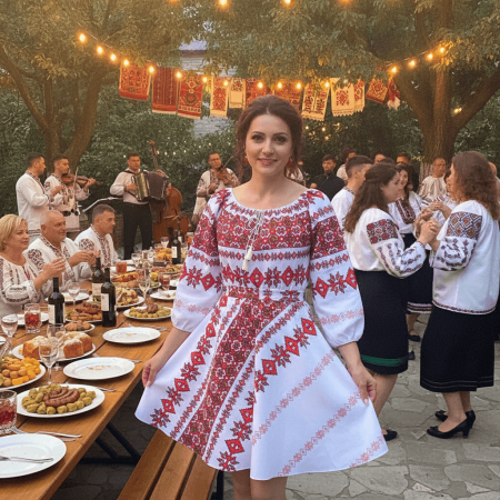 Rochii Elegante - Rochie Traditionala stilizata cu Laura 6