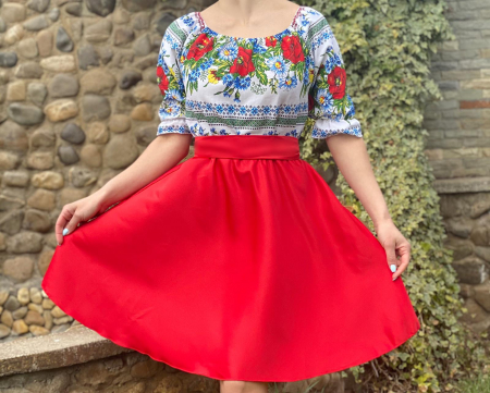 Елегантни рокли - Rochie Traditionala stilizata cu Maci 11