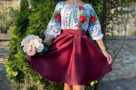 Елегантни рокли - Rochie Traditionala stilizata cu Maci 11