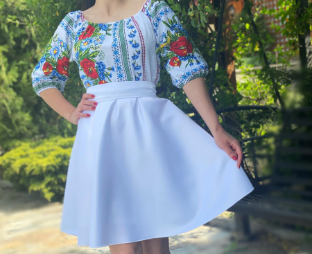 Rochii Elegante - Rochie Traditionala stilizata cu maci 12