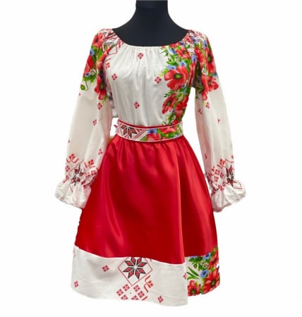 Елегантни рокли - Rochie Traditionala stilizata cu maci 22