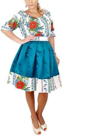 Елегантни рокли - Rochie Traditionala stilizata cu Maci 6