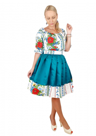 Елегантни рокли - Rochie Traditionala stilizata cu Maci 6