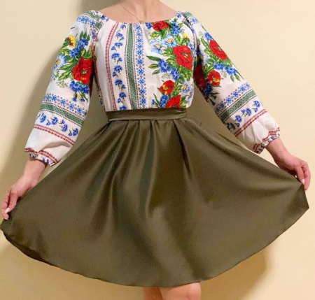 Елегантни рокли - Rochie Traditionala stilizata cu maci 12