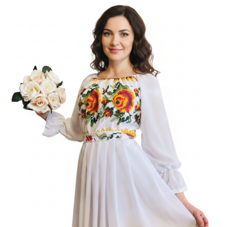 Femei - Rochie Traditionala stilizata cu motive florale Maria 2