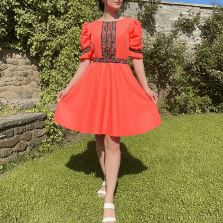 Елегантни рокли - Rochie Traditionala Trandafira 2 ( Culori de Vara)