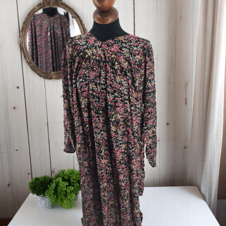 Rochie vaporoasă din vâscoză cu imprimeu abstract albastru [1]