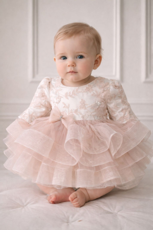 Rochita eleganta pentru bebelusi cu tulle si broderie delicata [1]