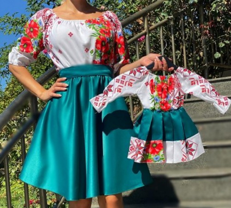Rochii - Rochita traditionala stilizata cu Maci 14