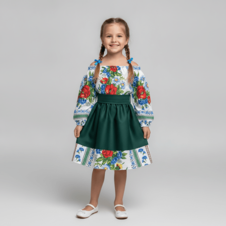 Copii - Rochita traditionala stilizata cu Maci 11